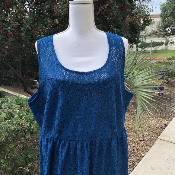 Lane Bryant Short Blue Lace Dress Size 20 - Picture 4 of 6